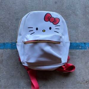 White Hello Kitty small backpack with red accents